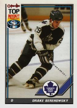 #70 Drake Berehowsky - Toronto Maple Leafs - 1991-92 O-Pee-Chee Hockey