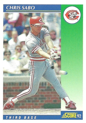 #70 Chris Sabo - Cincinnati Reds - 1992 Score Baseball