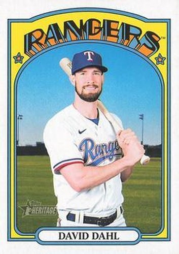 #710 David Dahl - Texas Rangers - 2021 Topps Heritage Baseball