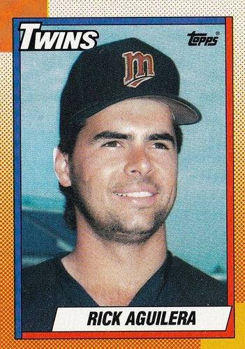 #711 Rick Aguilera - Minnesota Twins - 1990 Topps Baseball