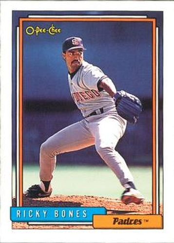 #711 Ricky Bones - San Diego Padres - 1992 O-Pee-Chee Baseball