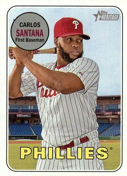 #711 Carlos Santana - Philadelphia Phillies - 2018 Topps Heritage Baseball