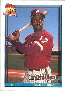 #712 Ricky Jordan - Philadelphia Phillies - 1991 O-Pee-Chee Baseball