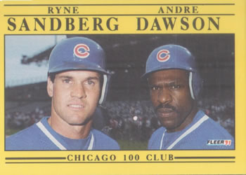 #713 Ryne Sandberg / Andre Dawson - Chicago Cubs - 1991 Fleer Baseball