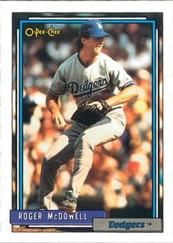 #713 Roger McDowell - Los Angeles Dodgers - 1992 O-Pee-Chee Baseball