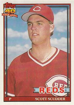 #713 Scott Scudder - Cincinnati Reds - 1991 O-Pee-Chee Baseball