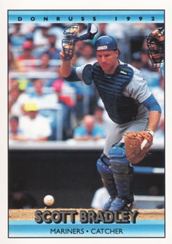 #713 Scott Bradley - Seattle Mariners - 1992 Donruss Baseball