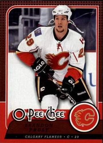 #713 Brandon Prust - Calgary Flames - 2008-09 O-Pee-Chee Hockey
