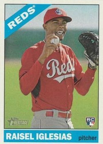 #713a Raisel Iglesias - Cincinnati Reds - 2015 Topps Heritage Baseball