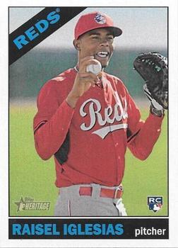 #713b Raisel Iglesias - Cincinnati Reds - 2015 Topps Heritage Baseball