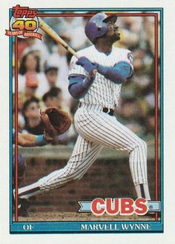 #714 Marvell Wynne - Chicago Cubs - 1991 Topps Baseball