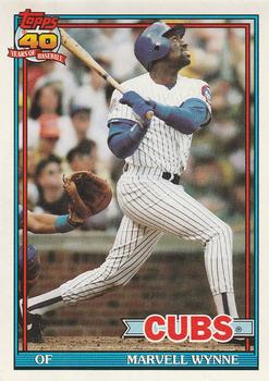 #714 Marvell Wynne - Chicago Cubs - 1991 O-Pee-Chee Baseball