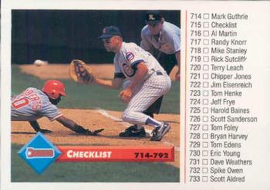 #715 Checklist: 714-792 - 1993 Donruss Baseball