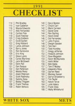 #715 Checklist: White Sox / Mets / Blue Jays / Dodgers - Chicago White Sox / New York Mets / Toronto Blue Jays / Los Angeles Dodgers - 1991 Fleer Baseball