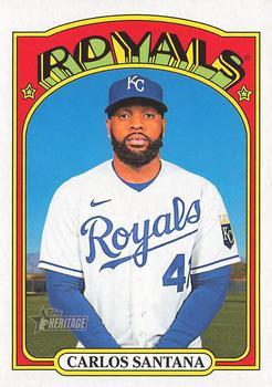 #715 Carlos Santana - Kansas City Royals - 2021 Topps Heritage Baseball