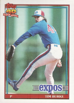 #715 Tim Burke - Montreal Expos - 1991 Topps Baseball