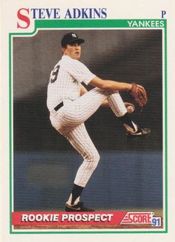 #716 Steve Adkins - New York Yankees - 1991 Score Baseball