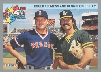 #717 Roger Clemens / Dennis Eckersley - Boston Red Sox / Oakland Athletics - 1993 Fleer Baseball