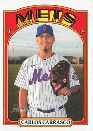 #717 Carlos Carrasco - New York Mets - 2021 Topps Heritage Baseball