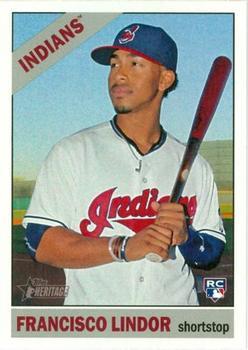 #717a Francisco Lindor - Cleveland Indians - 2015 Topps Heritage Baseball