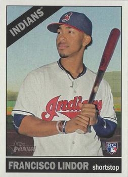#717c Francisco Lindor - Cleveland Indians - 2015 Topps Heritage Baseball