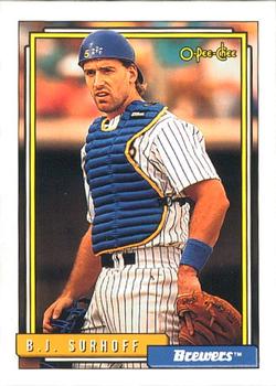 #718 B.J. Surhoff - Milwaukee Brewers - 1992 O-Pee-Chee Baseball