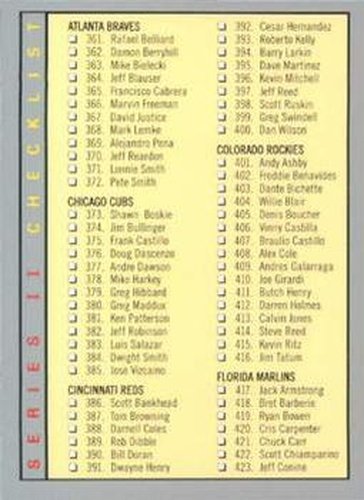 #718 Checklist: 361-482 - 1993 Fleer Baseball