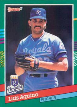 #718 Luis Aquino - Kansas City Royals - 1991 Donruss Baseball