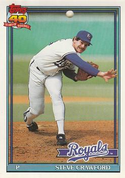#718 Steve Crawford - Kansas City Royals - 1991 O-Pee-Chee Baseball
