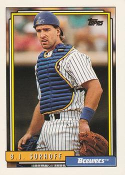 #718 B.J. Surhoff - Milwaukee Brewers - 1992 Topps Baseball