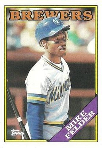 #718 Mike Felder - Milwaukee Brewers - 1988 Topps Baseball