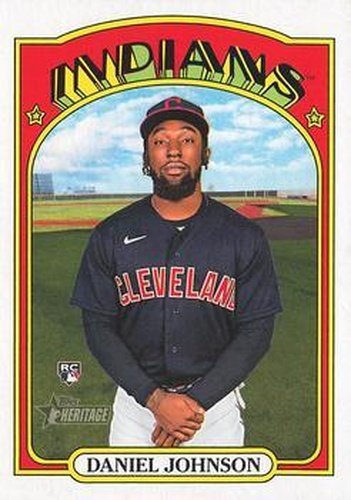 #719 Daniel Johnson - Cleveland Indians - 2021 Topps Heritage Baseball