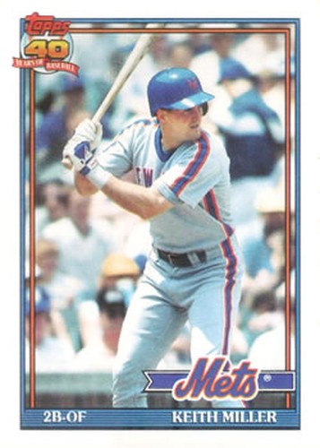 #719 Keith Miller - New York Mets - 1991 Topps Baseball