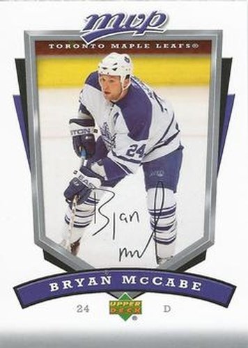 #271 Bryan McCabe - Toronto Maple Leafs - 2006-07 Upper Deck MVP Hockey