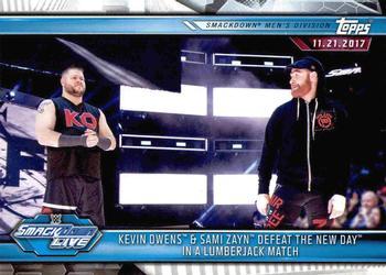 #71 Kevin Owens & Sami Zayn Defeat The New Day in a Lumberjack Match - 2019 Topps WWE Road to Wrestlemania Wrestling