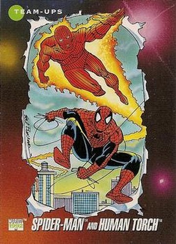 #71 Spider-Man and Human Torch - 1992 Impel Marvel Universe