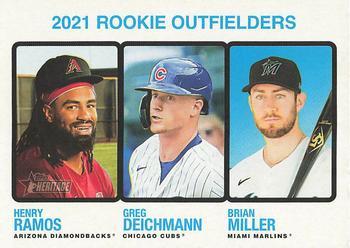 #71 Henry Ramos / Brian Miller / Greg Deichmann - Arizona Diamondbacks / Miami Marlins / Chicago Cubs - 2022 Topps Heritage Baseball