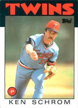 #71 Ken Schrom - Minnesota Twins - 1986 Topps Baseball