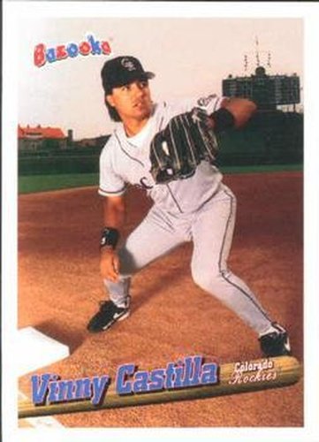 #71 Vinny Castilla - Colorado Rockies - 1996 Bazooka Baseball