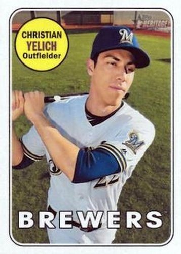 #720c Christian Yelich - Milwaukee Brewers - 2018 Topps Heritage Baseball
