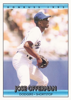 #721 Jose Offerman - Los Angeles Dodgers - 1992 Donruss Baseball