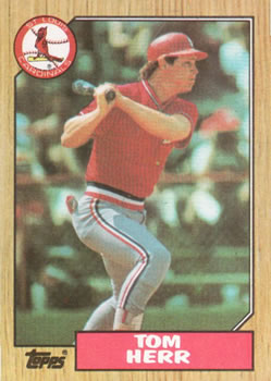 #721 Tom Herr - St. Louis Cardinals - 1987 Topps Baseball