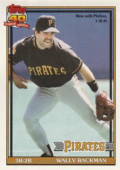 #722 Wally Backman - Philadelphia Phillies - 1991 O-Pee-Chee Baseball