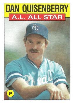 #722 Dan Quisenberry - Kansas City Royals - 1986 Topps Baseball