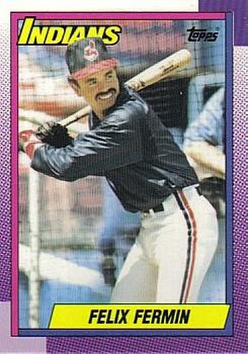 #722 Felix Fermin - Cleveland Indians - 1990 Topps Baseball