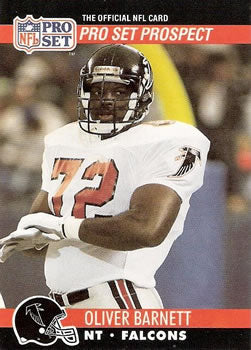 #723 Oliver Barnett - Atlanta Falcons - 1990 Pro Set Football
