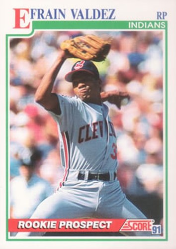 #723 Efrain Valdez - Cleveland Indians - 1991 Score Baseball