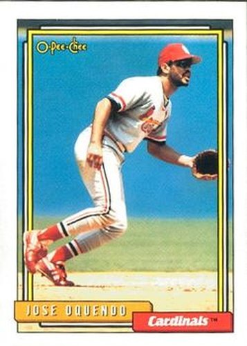 #723 Jose Oquendo - St. Louis Cardinals - 1992 O-Pee-Chee Baseball