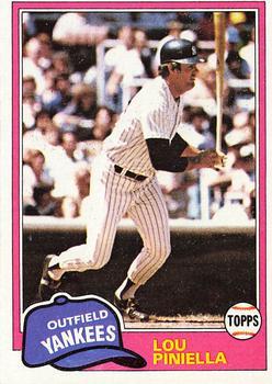 #724 Lou Piniella - New York Yankees - 1981 Topps Baseball