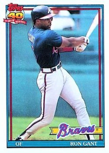 #725 Ron Gant - Atlanta Braves - 1991 Topps Baseball